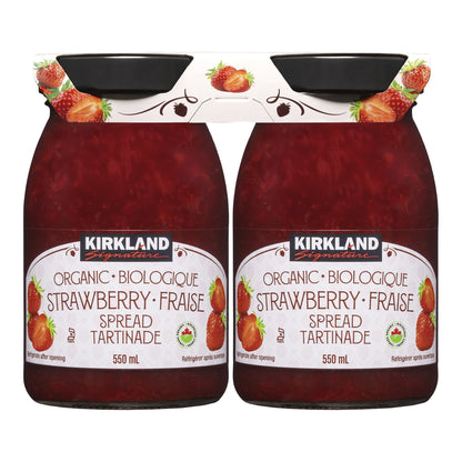 Kirkland Signature Organic Strawberry Spread, 2 x 550 mL - image 1