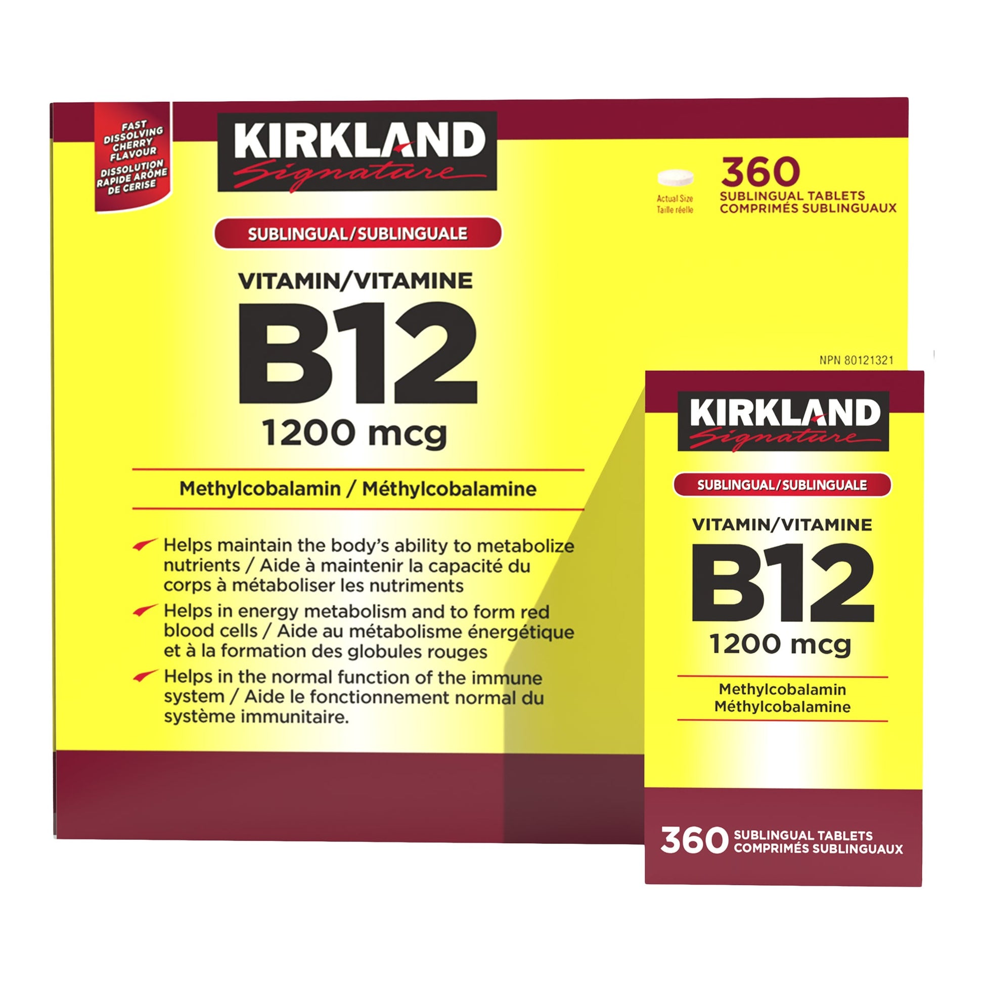 Kirkland Signature Vitamin B12 1200 mcg, 360 sublingual tablets - image 3