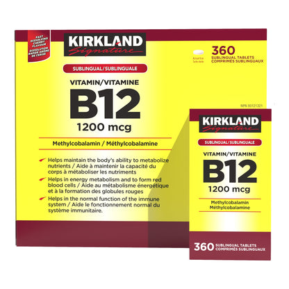Kirkland Signature Vitamin B12 1200 mcg, 360 sublingual tablets - image 3