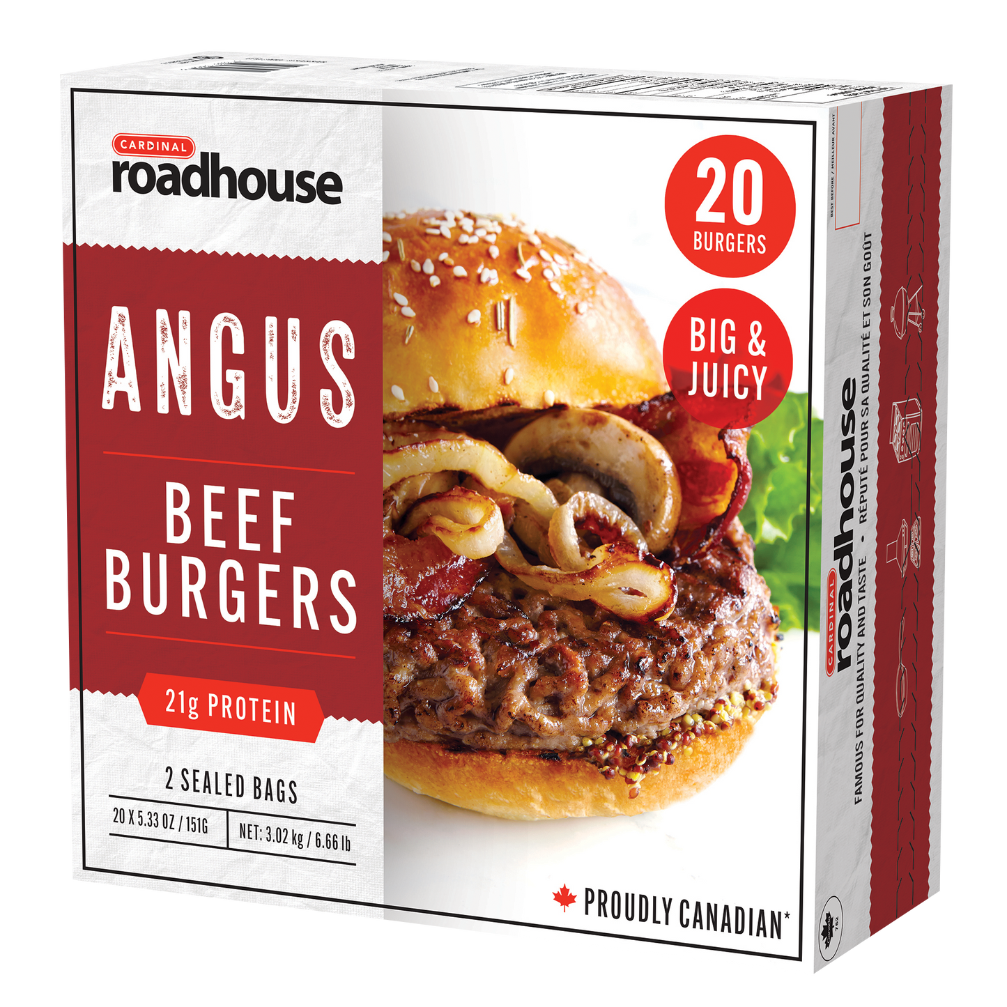 Cardinal Frozen Angus Beef Burgers, 20 × 151 g - image 1