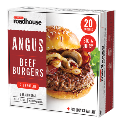 Cardinal Frozen Angus Beef Burgers, 20 × 151 g - image 1