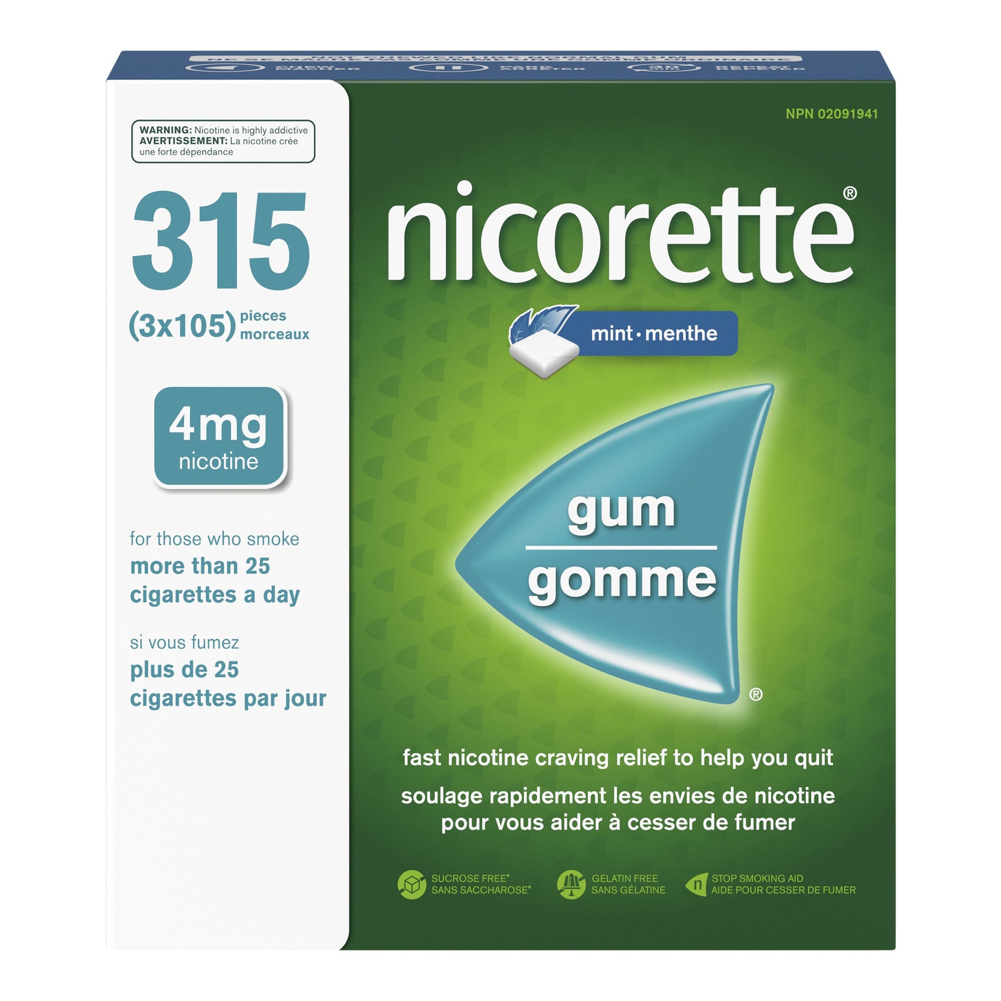 Nicorette Extreme Chill 4mg Mint Gum, 3 x 105 pieces - image 1