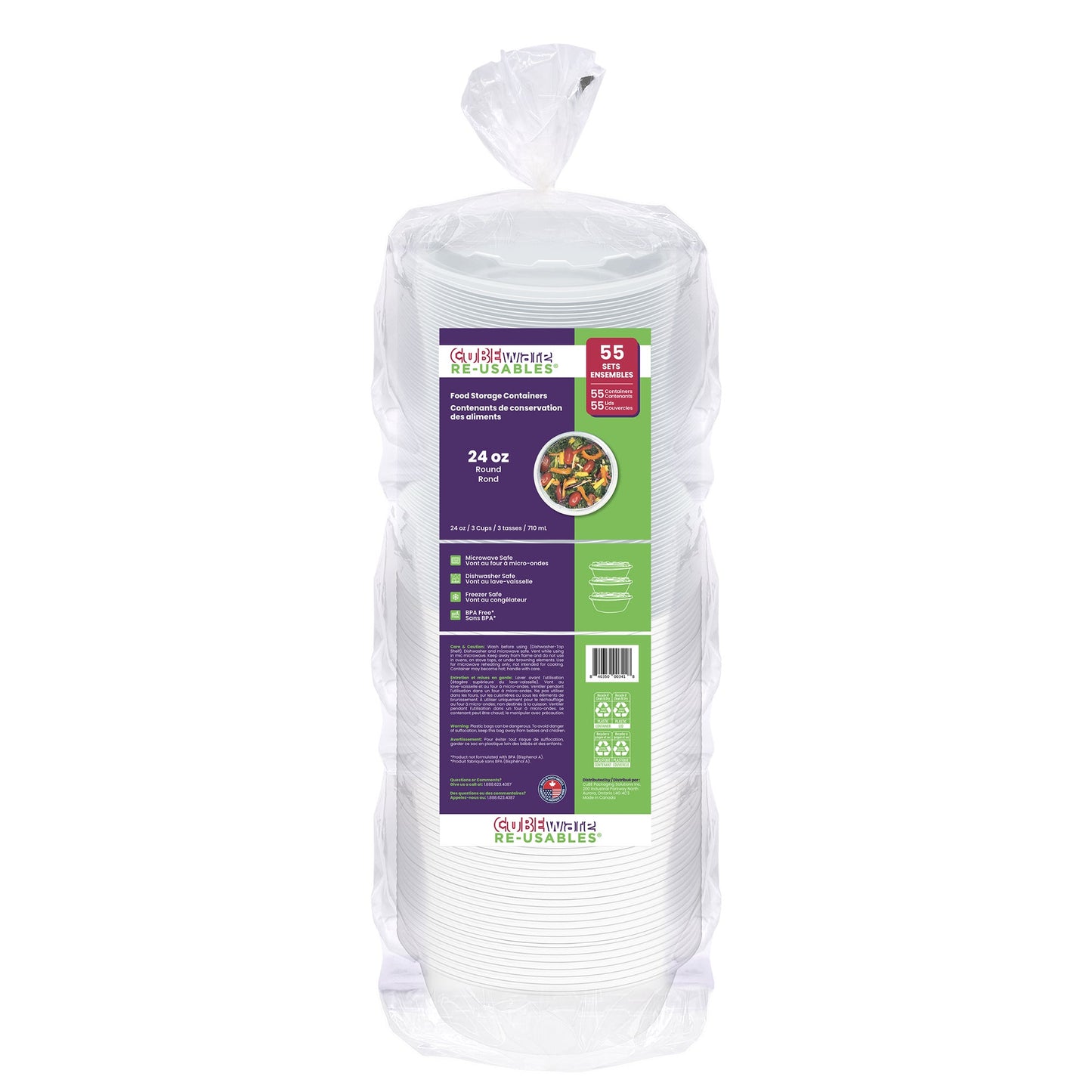Cubeware Round Food Container 24 oz, Pack of 55 - image 1