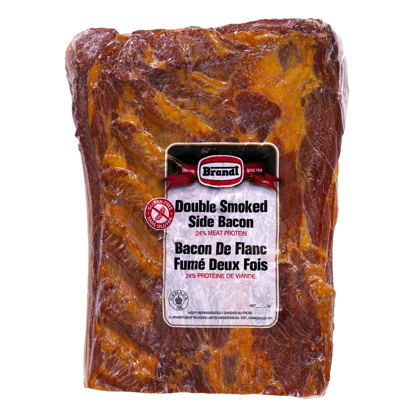 Brandt Double Smoked Whole Side Bacon, 1.8 kg average weight* - image 1