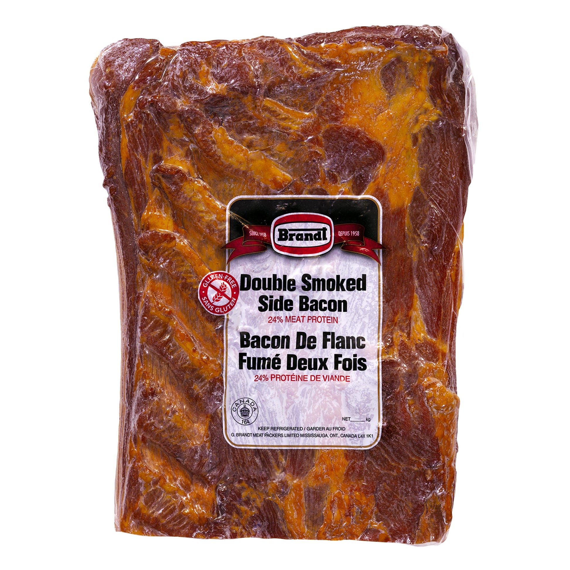 Brandt Double Smoked Whole Side Bacon, 1.8 kg average weight* - image 1
