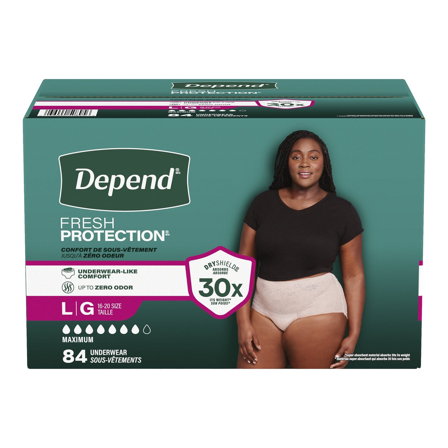 Depend Women's Maximum Absorbency Underwear, Large - image 1